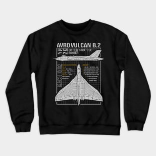 Vulcan Bomber Aircraft Plane Aeroplane Blueprint Crewneck Sweatshirt